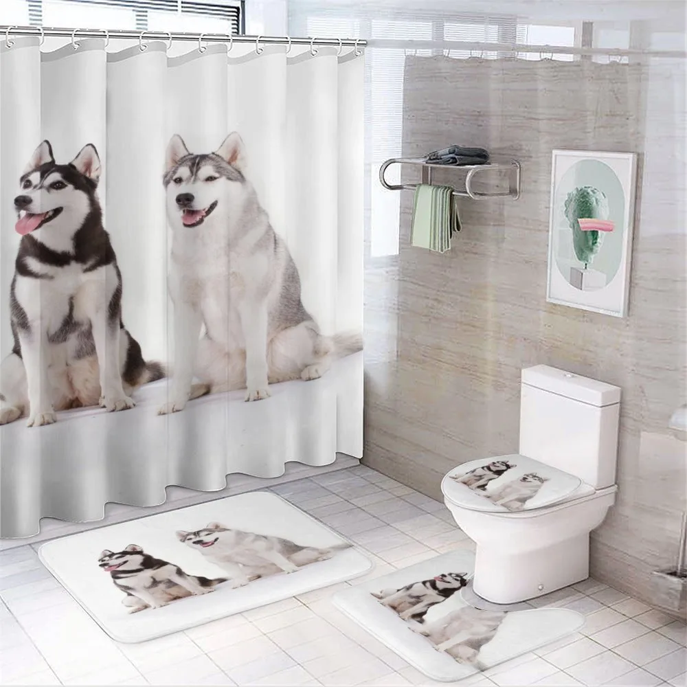 Furry Doggies — 4-Piece Bathroom Set preview
