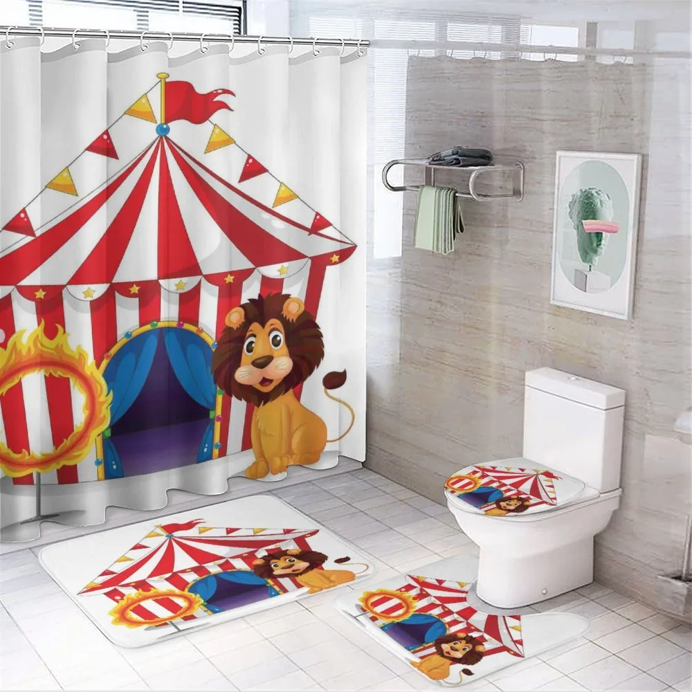 Lion and a Fire Ring — 4-Piece Bathroom Set preview