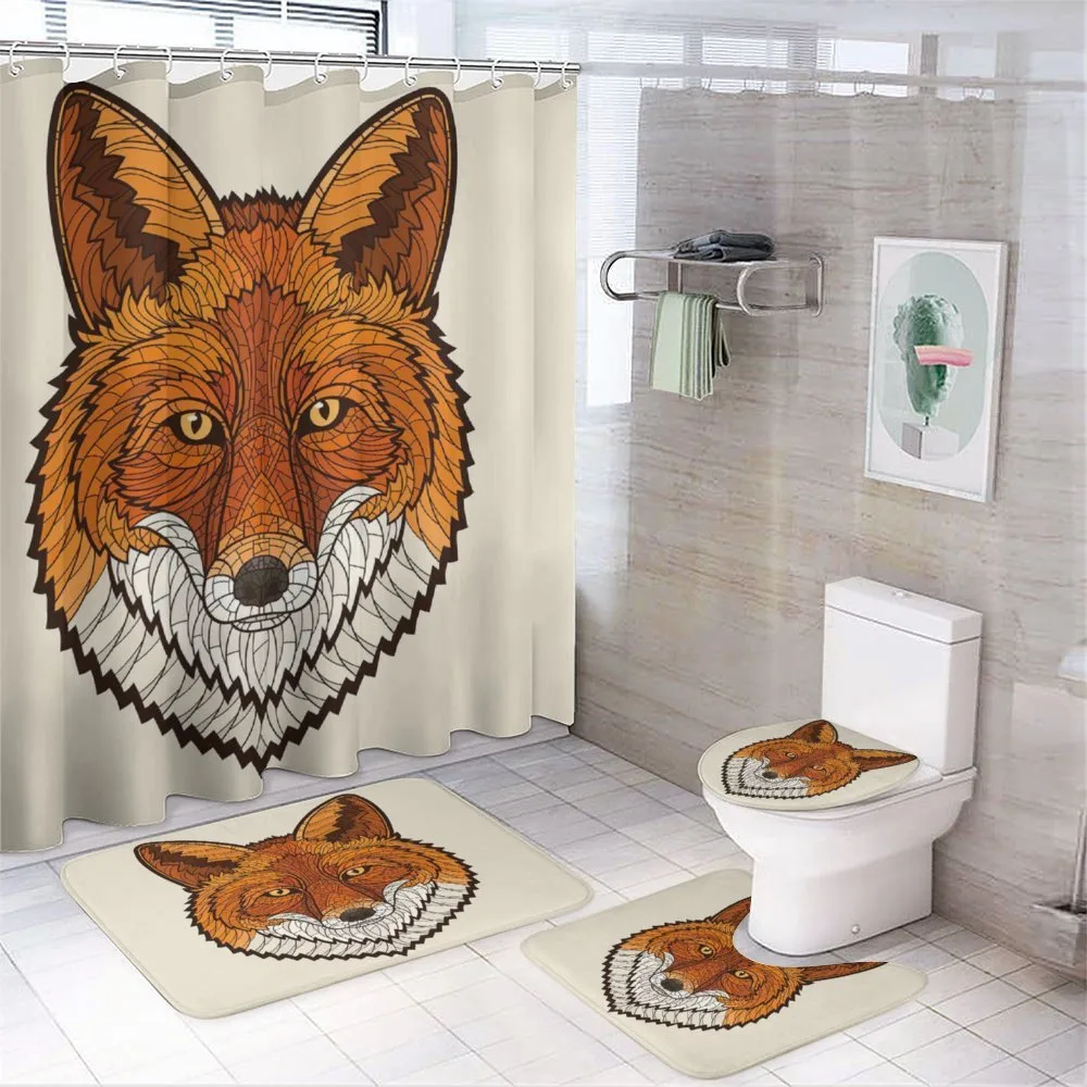 Mascot Face Mosaic Style — 4-Piece Bathroom Set preview