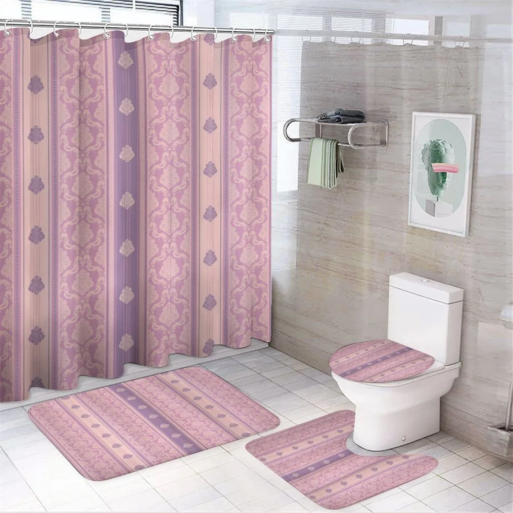 Nostalgic Art Damask Pattern — 4-Piece Bathroom Set preview