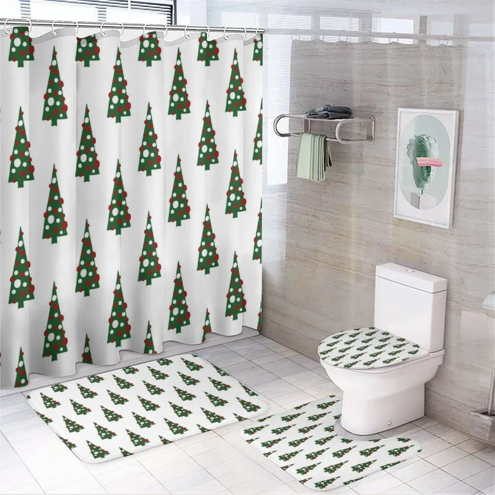 Xmas Tree Pattern — 4-Piece Bathroom Set preview