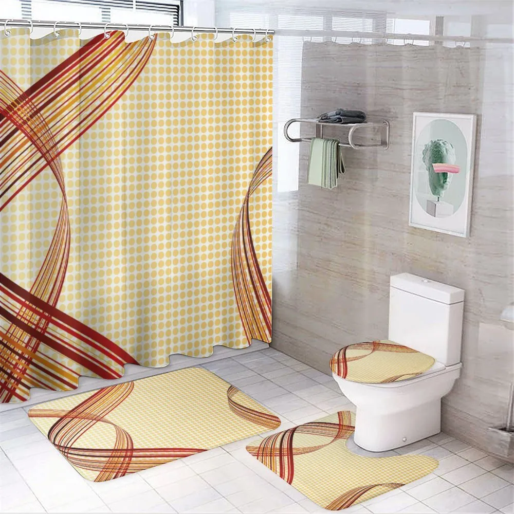 Abstract Curvy Stripes — 4-Piece Bathroom Set preview