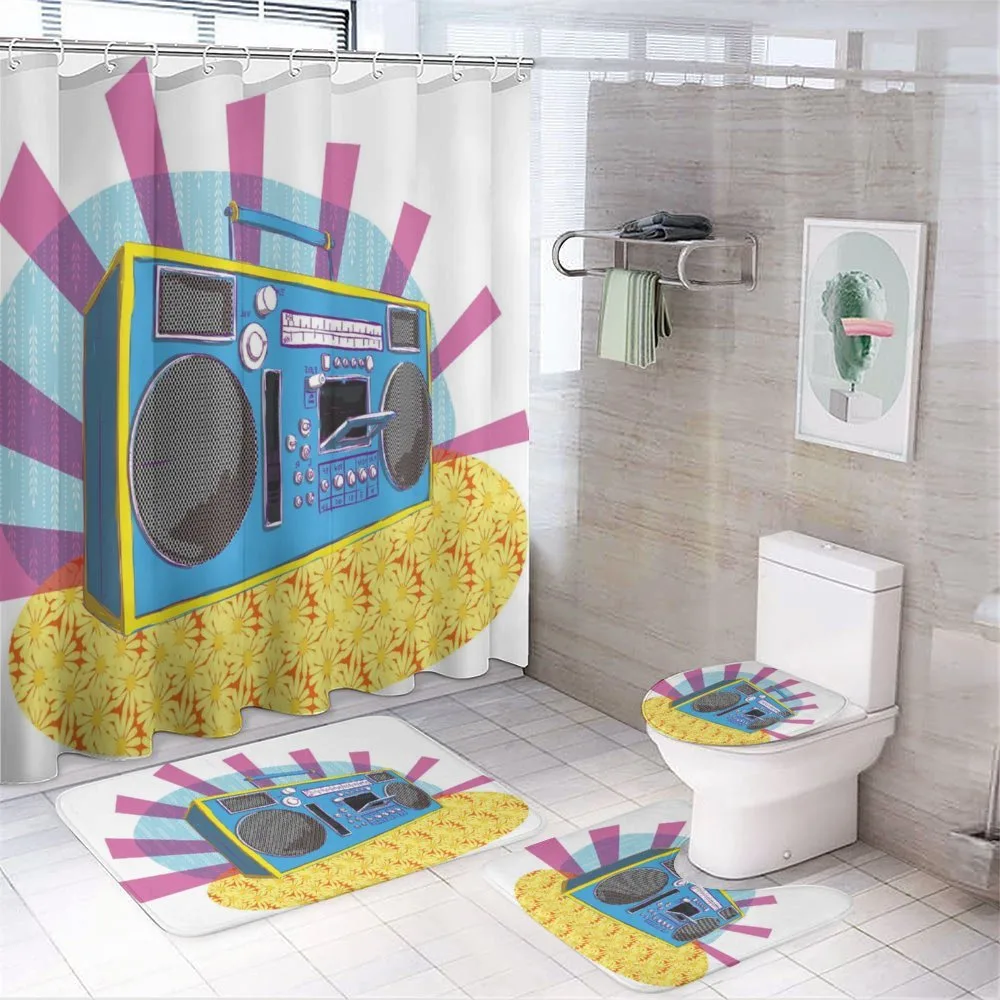 Boom Box Pop Art Dance 4-Piece Bathroom Set product video