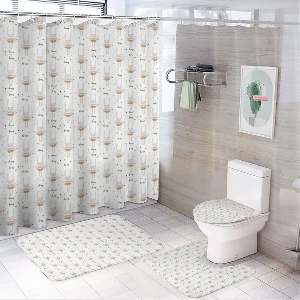 Cartoon Bunny Dancers — 4-Piece Bathroom Set preview