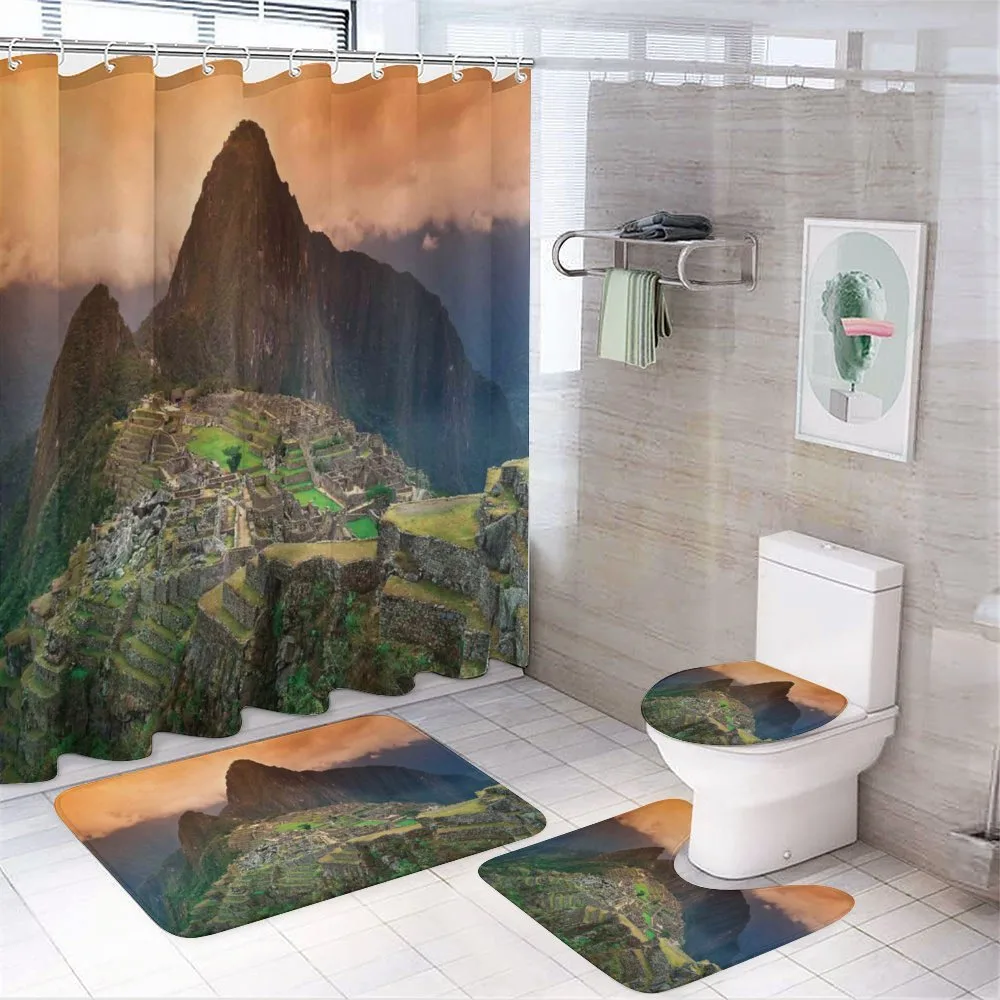 Machu Picchu Ruins Photo — 4-Piece Bathroom Set preview