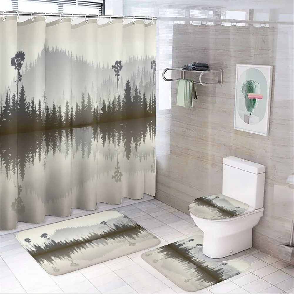 Northern Nature Pattern — 4-Piece Bathroom Set preview