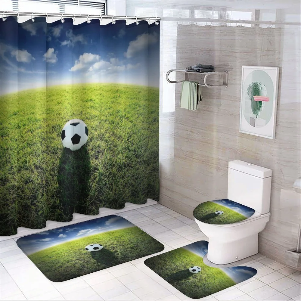 Soccer Ball on a Grassy Hill — 4-Piece Bathroom Set preview
