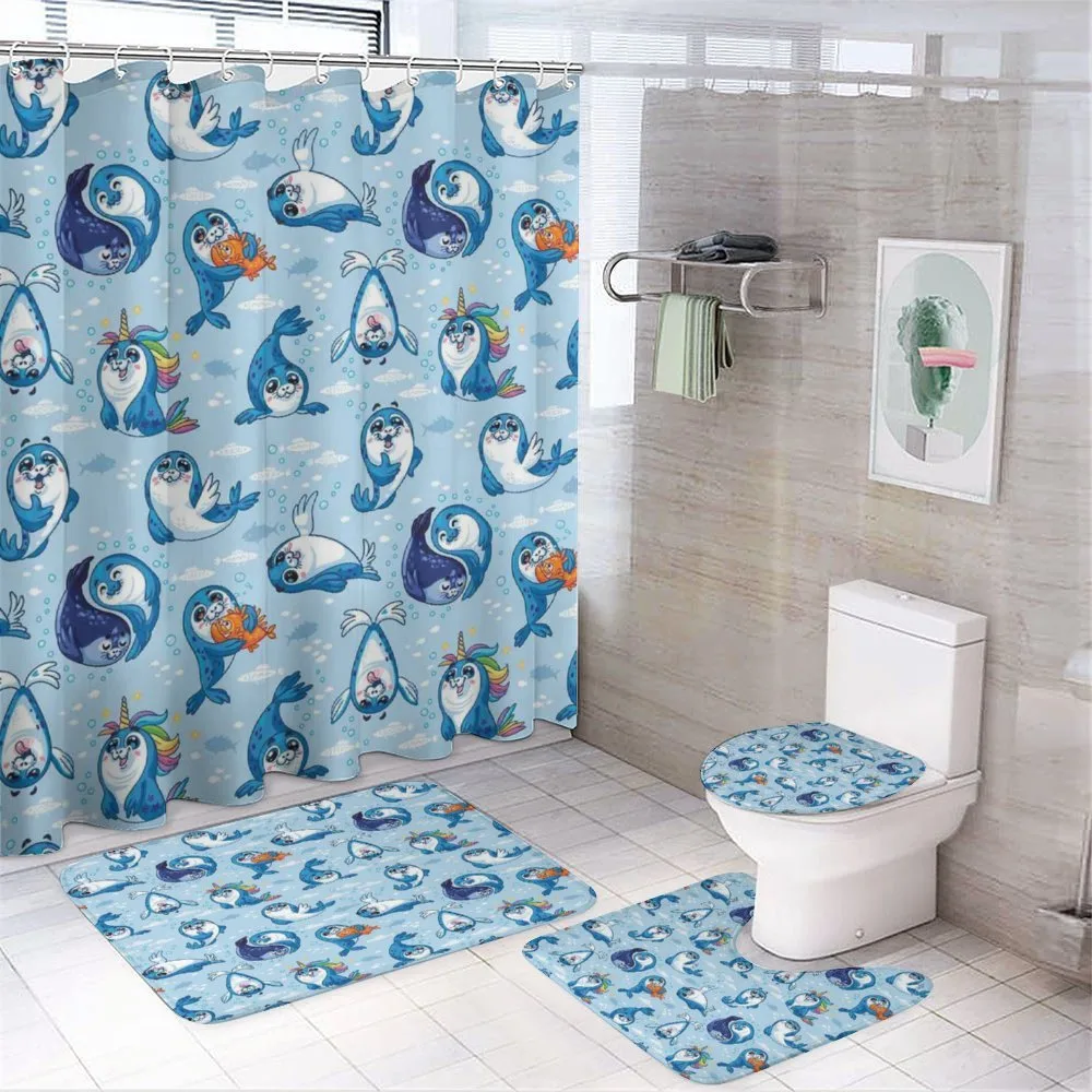 Cartoon Friendly Seal — 4-Piece Bathroom Set preview