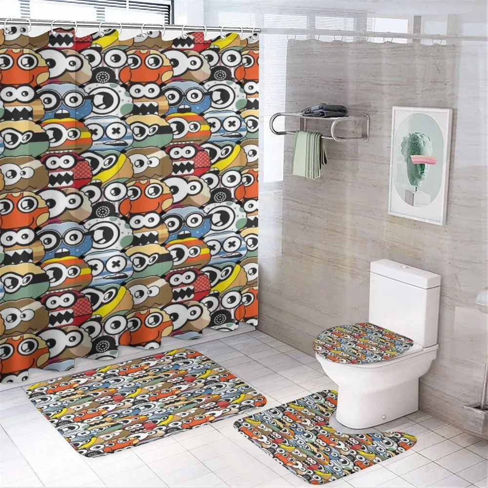 Cartoon Monster Design — 4-Piece Bathroom Set preview