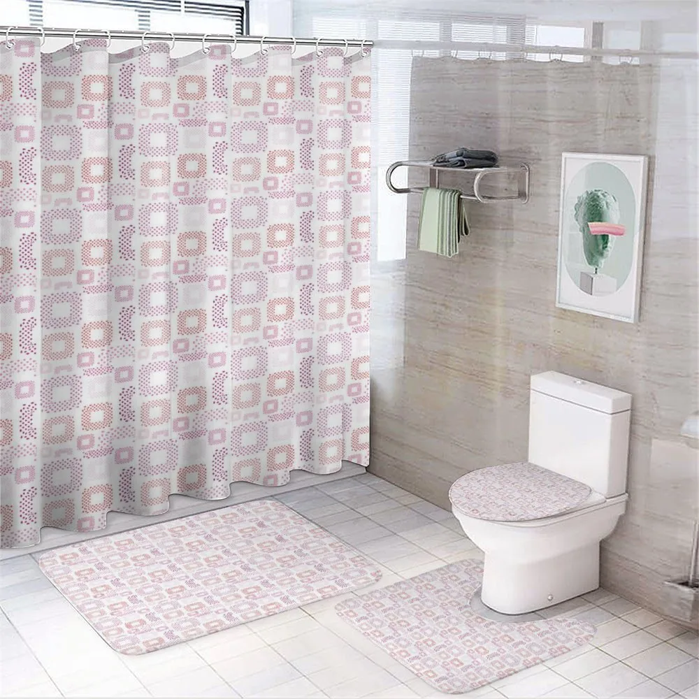 Dots Squares Art — 4-Piece Bathroom Set preview