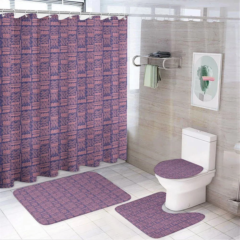 Hand Drawn Lines and Spots Art — 4-Piece Bathroom Set preview