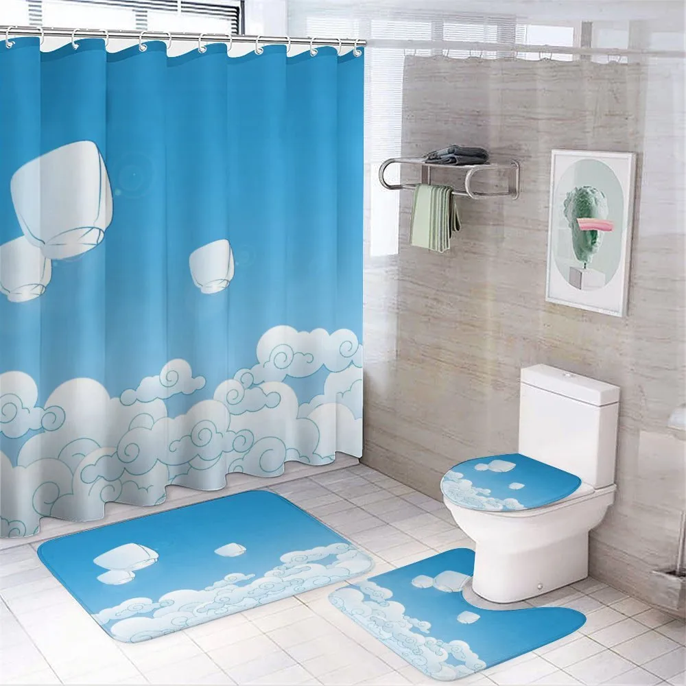 Lantern Floating Away in Sky — 4-Piece Bathroom Set preview