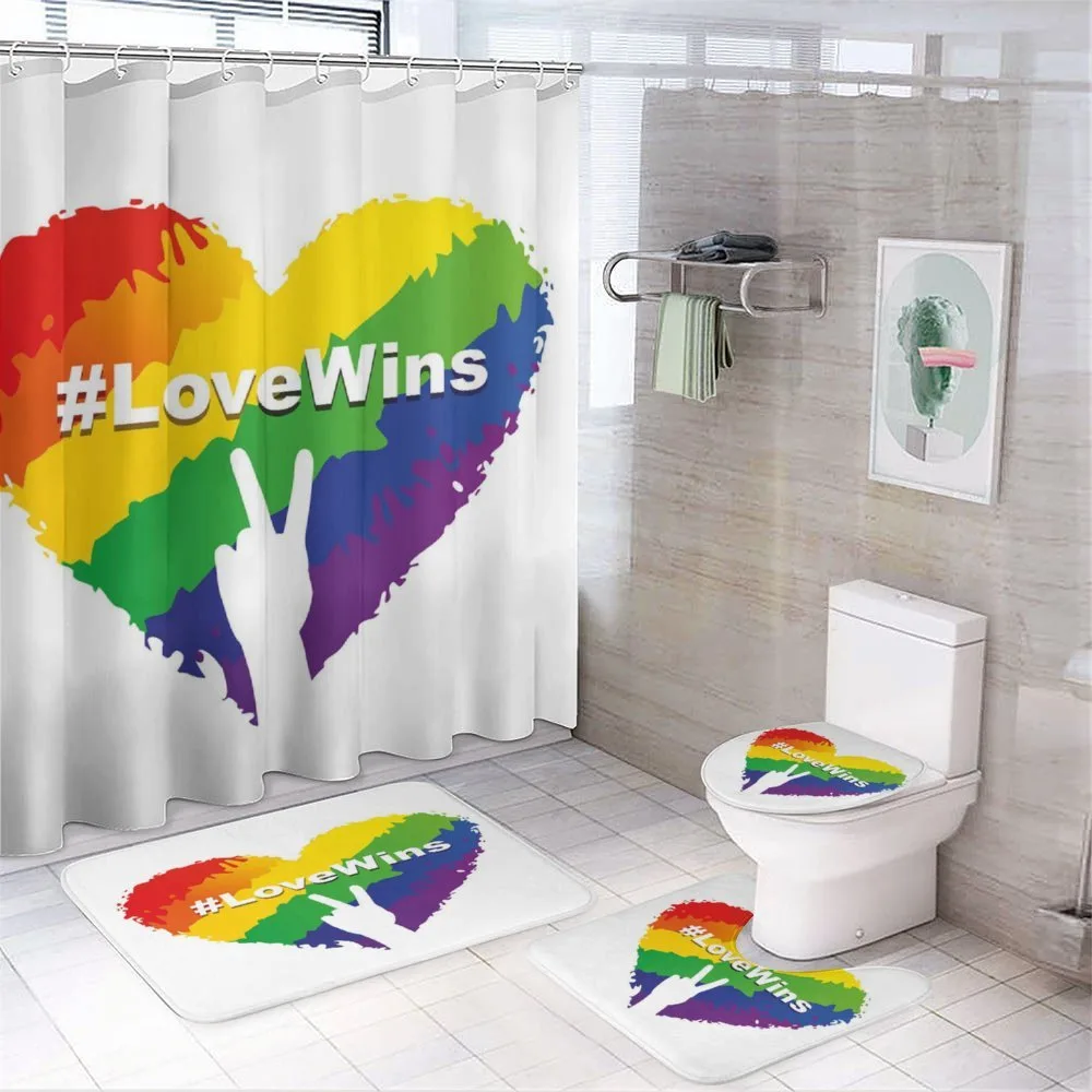 LGBT Colored Heart — 4-Piece Bathroom Set preview