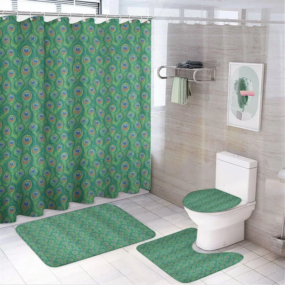 Peafowl Bohemian Design — 4-Piece Bathroom Set preview