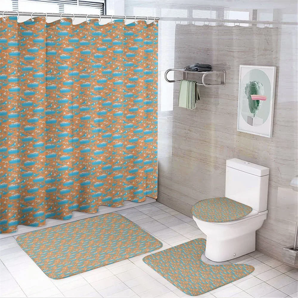 Seal Crab Seagull and Ships — 4-Piece Bathroom Set preview