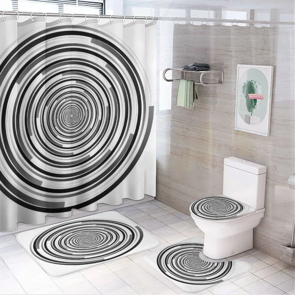 Abstract Art Spirals — 4-Piece Bathroom Set preview
