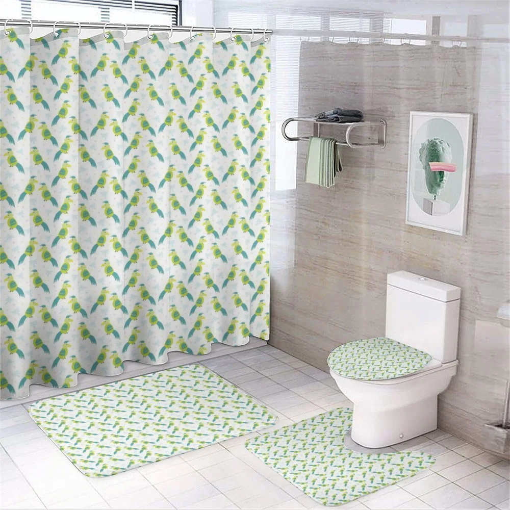 Cuckatoo Palm Leaves Hearts — 4-Piece Bathroom Set preview