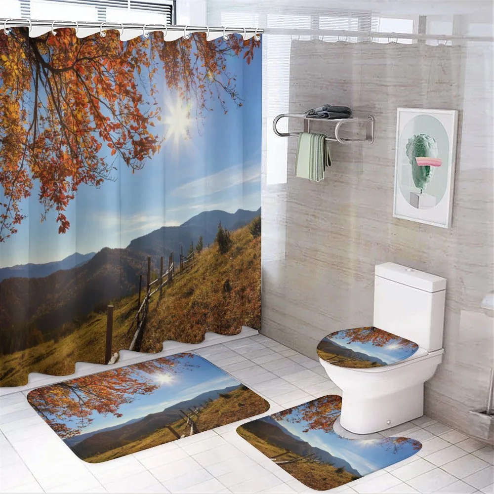 Fallen Leaves and Hills — 4-Piece Bathroom Set preview