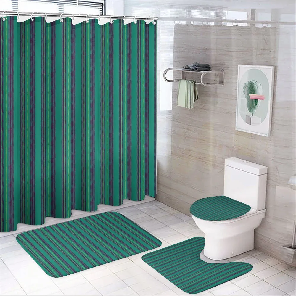 Forest Color Pastel Lines — 4-Piece Bathroom Set preview