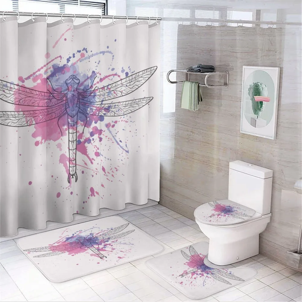 Grunge Moth Dragonfly — 4-Piece Bathroom Set preview