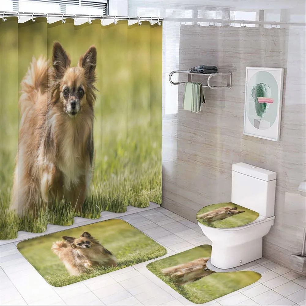 Long Haired Small Dog — 4-Piece Bathroom Set preview