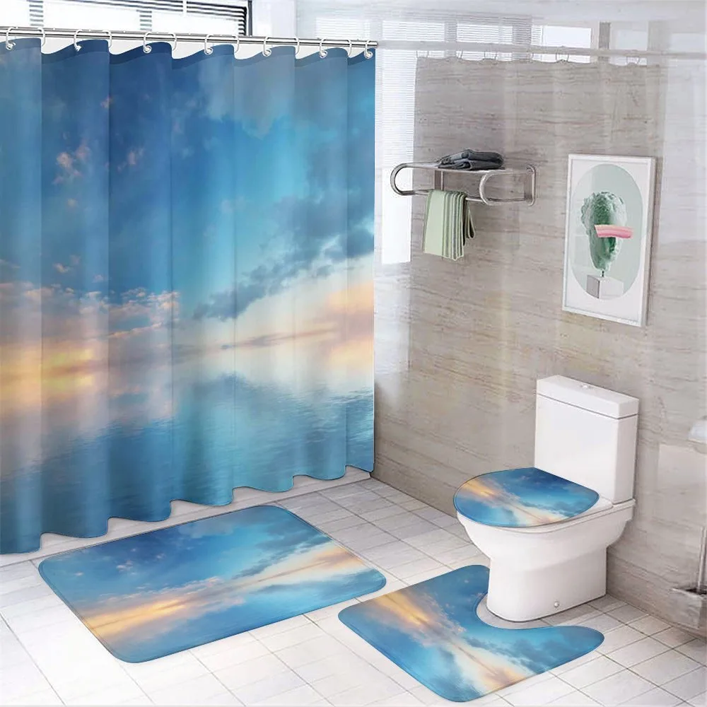 Ocean Horizon Clouds Sky — 4-Piece Bathroom Set preview