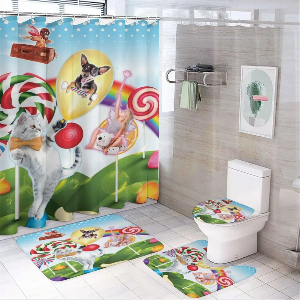 Rainbow Candies Animals — 4-Piece Bathroom Set preview
