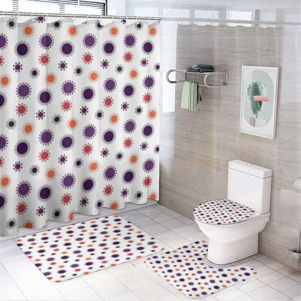 Round Simple Flowers — 4-Piece Bathroom Set preview