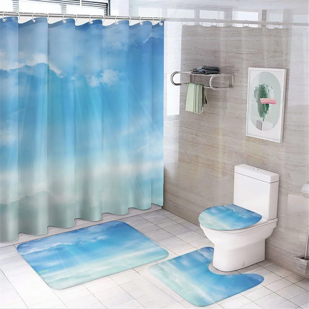 Fascinating Sky with Clouds — 4-Piece Bathroom Set preview