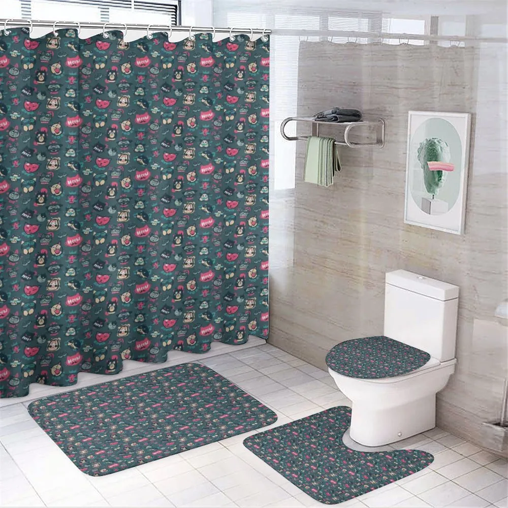 Funny Kitty Characters — 4-Piece Bathroom Set preview