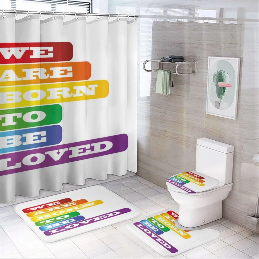 Love Pride Words — 4-Piece Bathroom Set preview