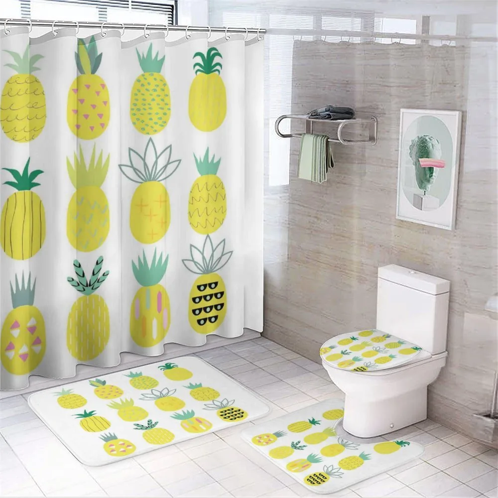 Pattern of Fruits 4-Piece Bathroom Set product video