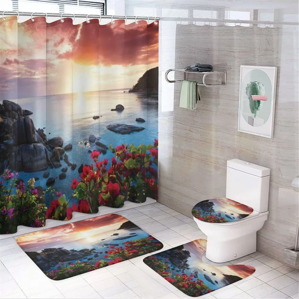 Poppy Carnations Spring — 4-Piece Bathroom Set preview