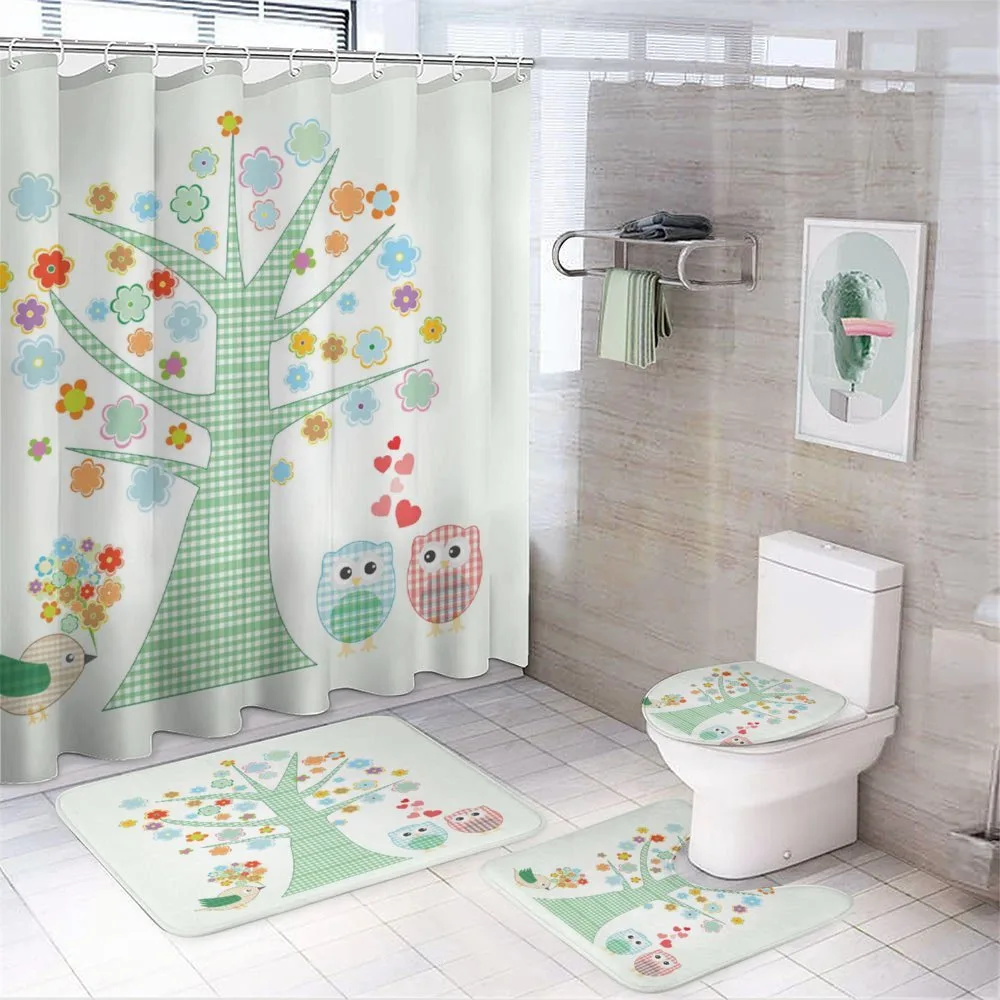 Romantic Owls in Love — 4-Piece Bathroom Set preview