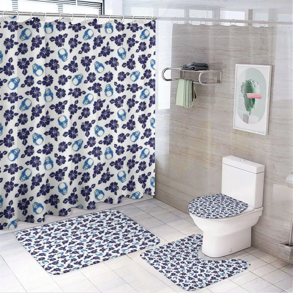 Tropical Hibiscus Motifs 4-Piece Bathroom Set product video