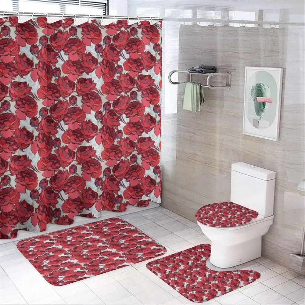 Vibrant Roses Bouquet — 4-Piece Bathroom Set preview