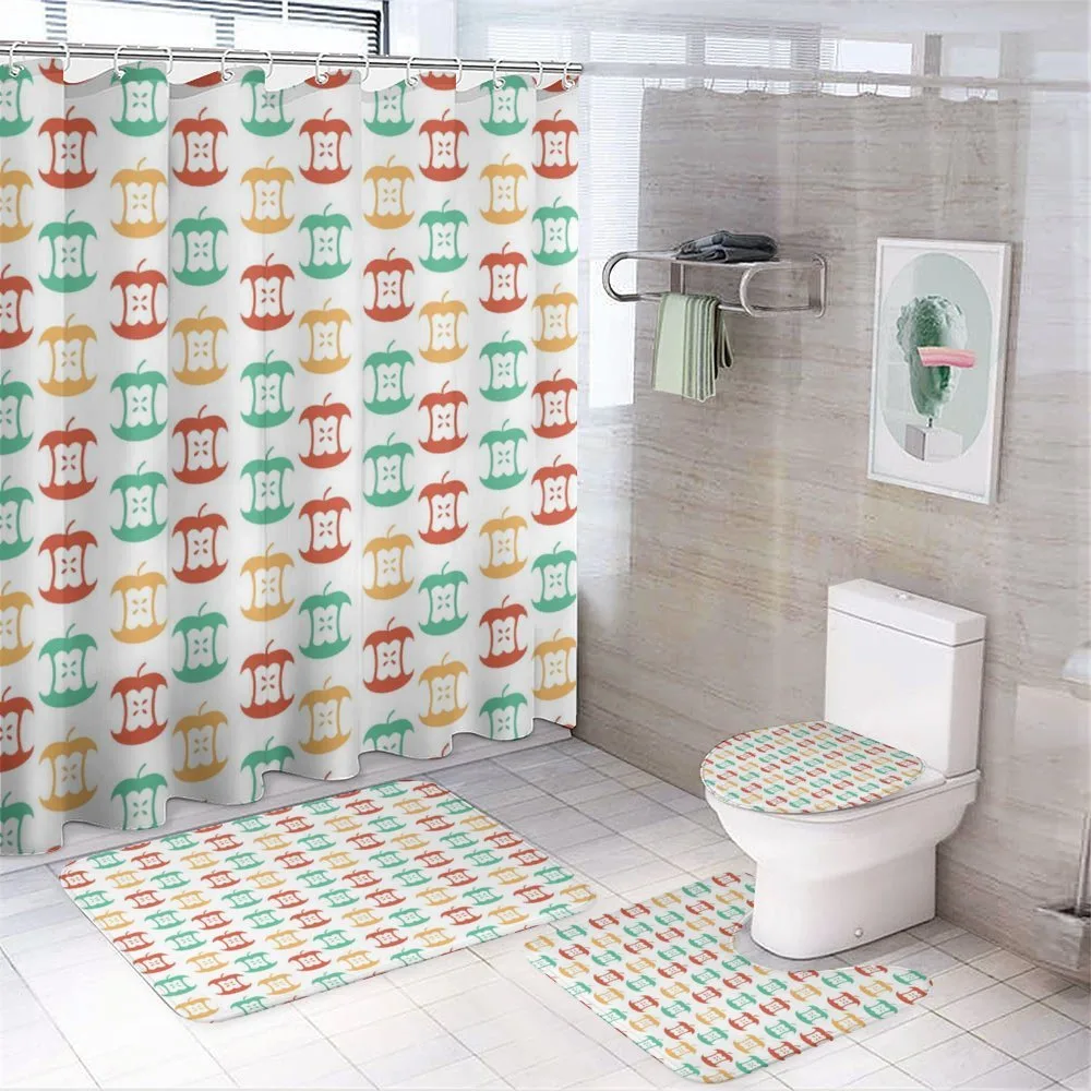 Apple Cores Retro Colors — 4-Piece Bathroom Set preview