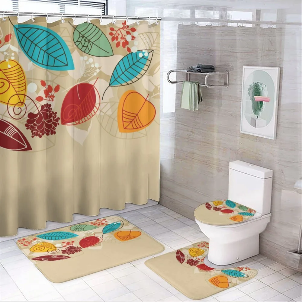 Autumn Inspired Botanical Art — 4-Piece Bathroom Set preview