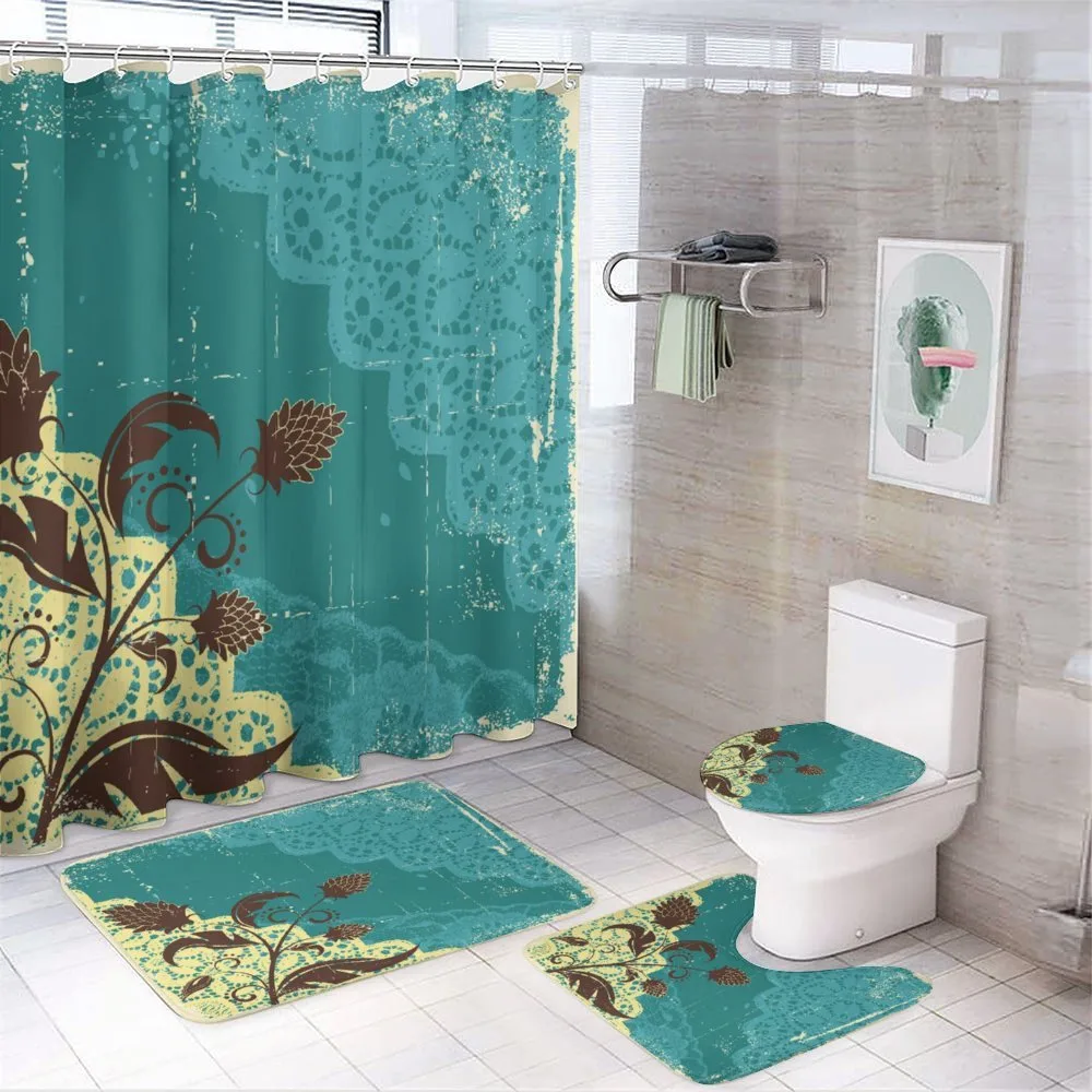 Flower on Lacework Aged — 4-Piece Bathroom Set preview