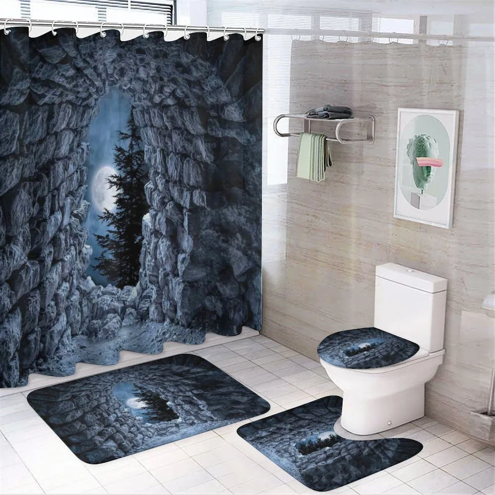 Full Moon Dark Cave — 4-Piece Bathroom Set preview