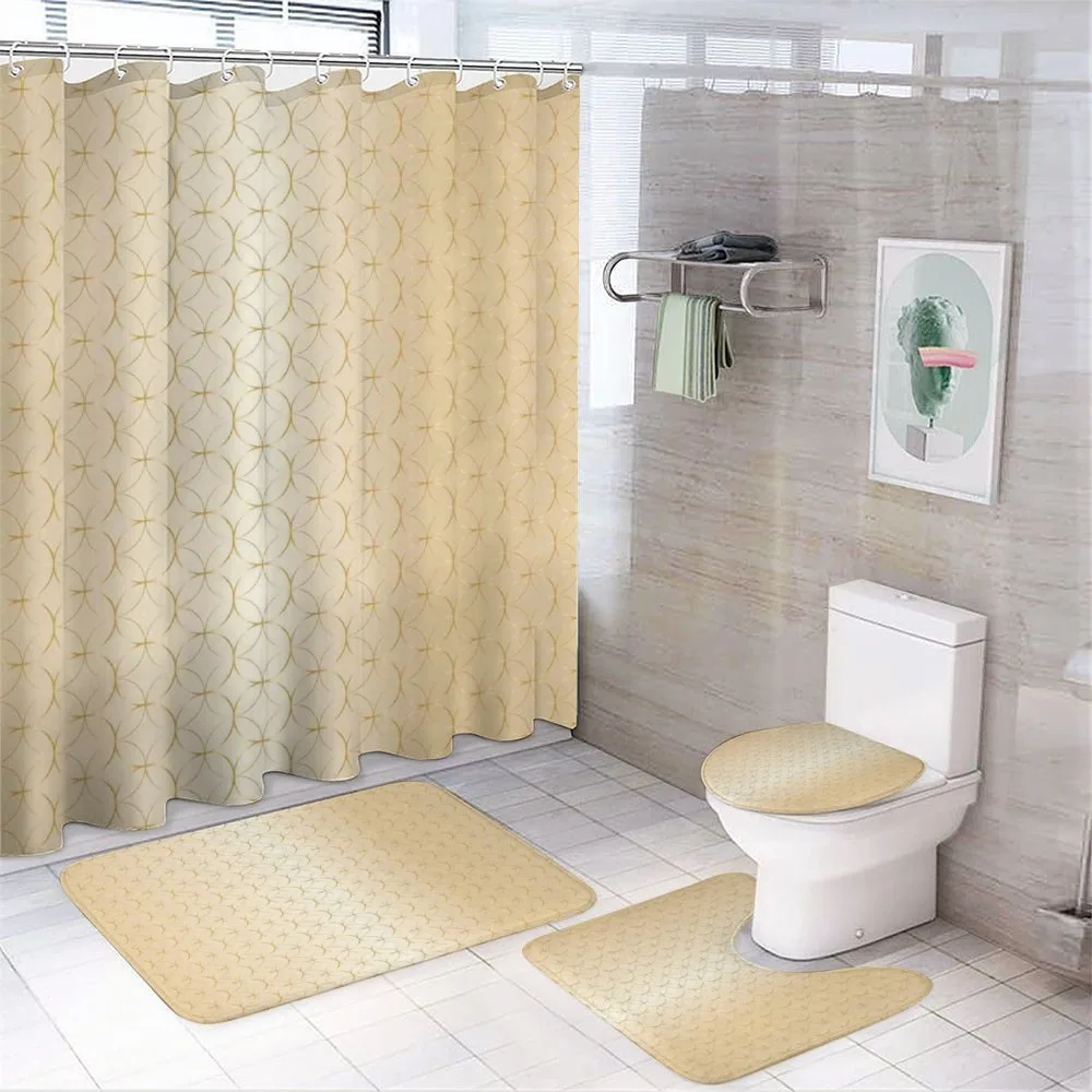 Geometric Gold Patterns — 4-Piece Bathroom Set preview