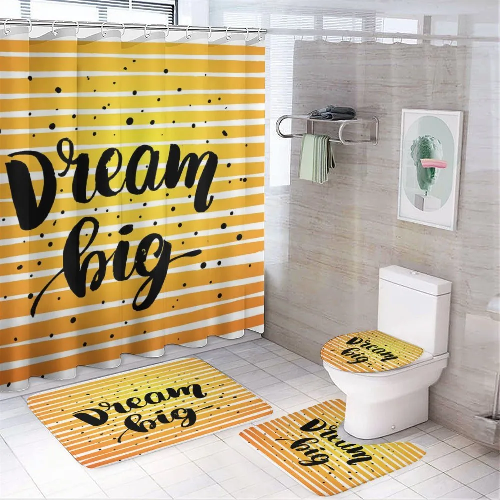 Horizontal Ombre Line Design — 4-Piece Bathroom Set preview