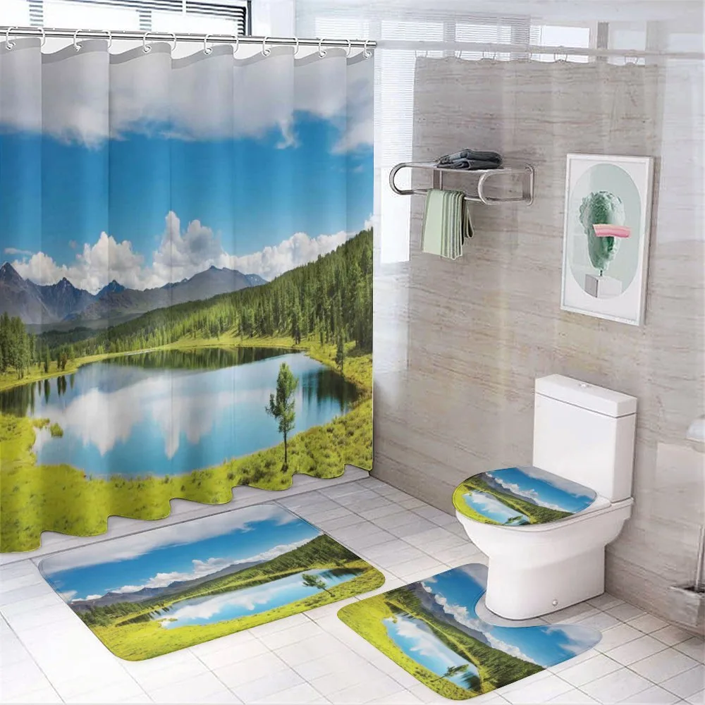 Sky Mountain Landscape — 4-Piece Bathroom Set preview
