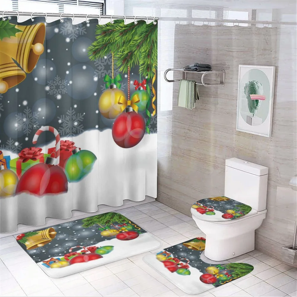 Vivid Noel Balls and Bell — 4-Piece Bathroom Set preview