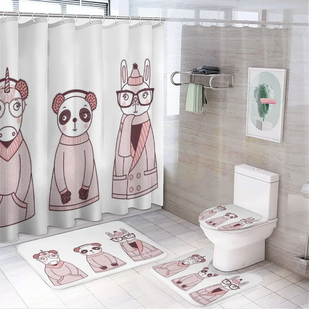Cartoon Winter Animals — 4-Piece Bathroom Set preview