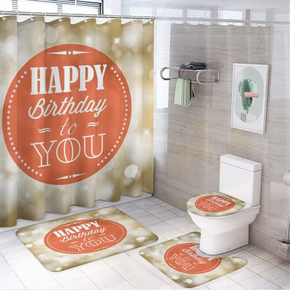 Celebratory Message Bokeh — 4-Piece Bathroom Set preview