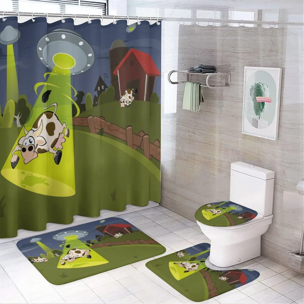 Farm Cow Alien Comics — 4-Piece Bathroom Set preview