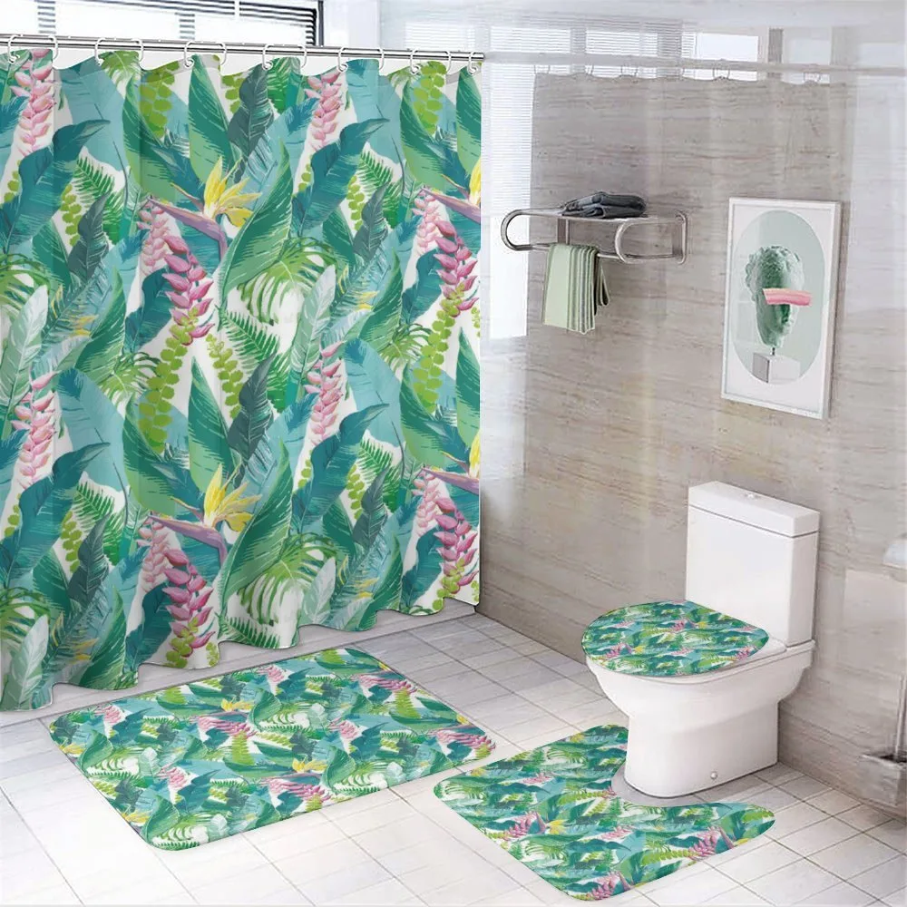 Flowers Plumeria Lilacs — 4-Piece Bathroom Set preview
