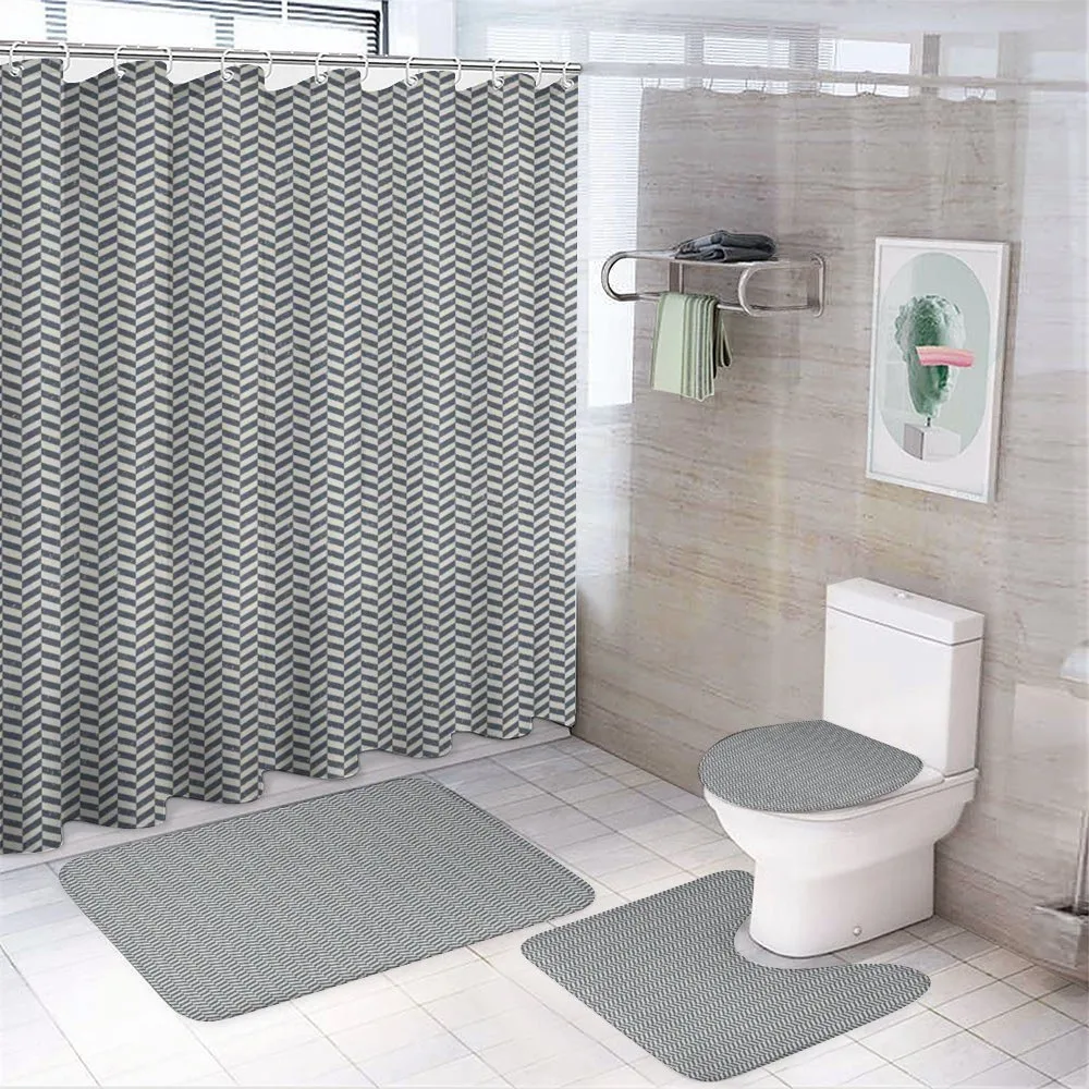 Grunge Geometric Zigzag — 4-Piece Bathroom Set preview