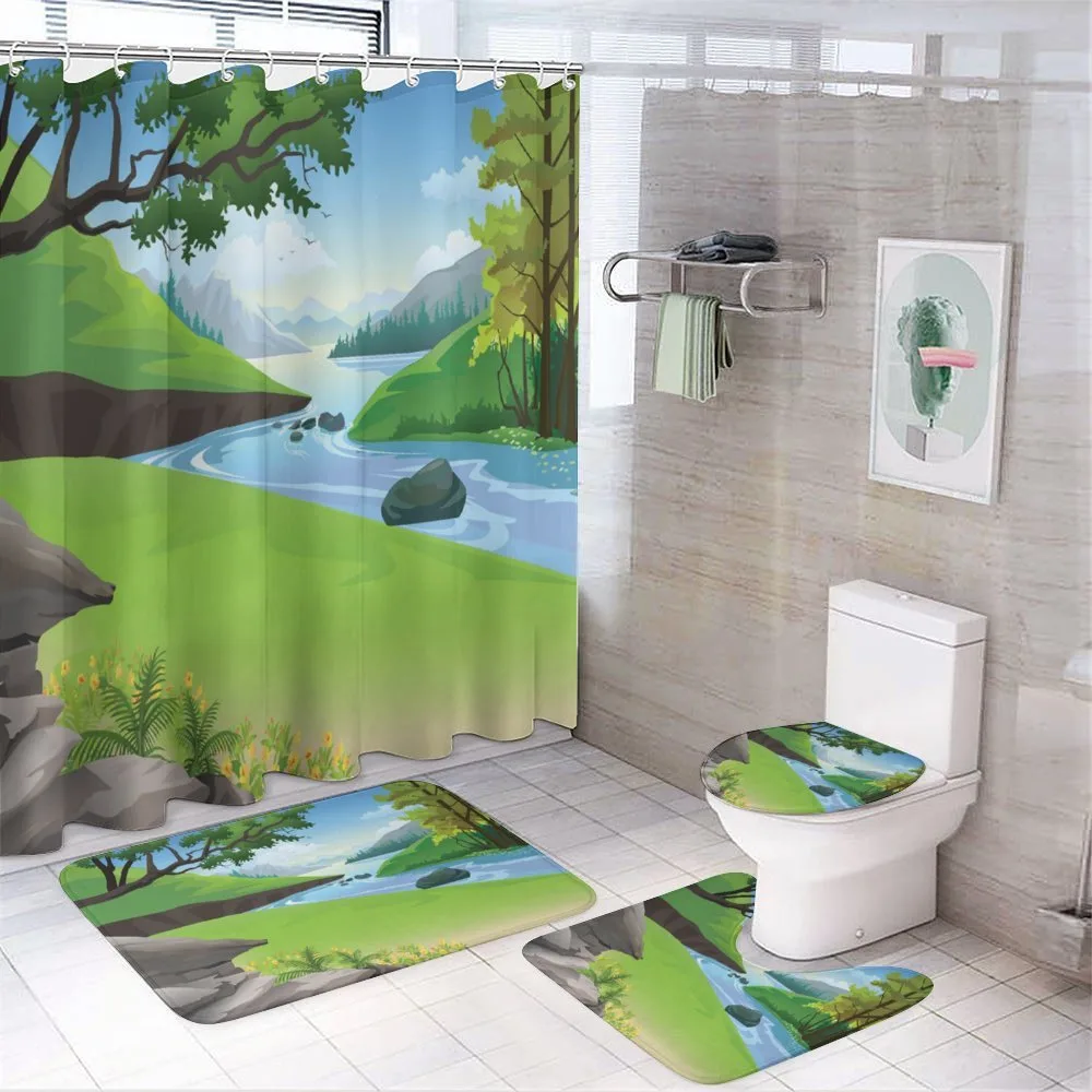 Lake Park Forest Cartoon — 4-Piece Bathroom Set preview